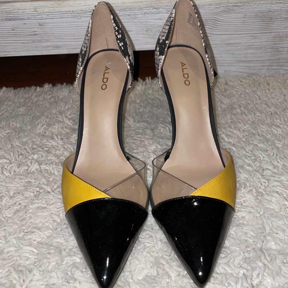 ALDO Snake With Yellow Heel Pump
